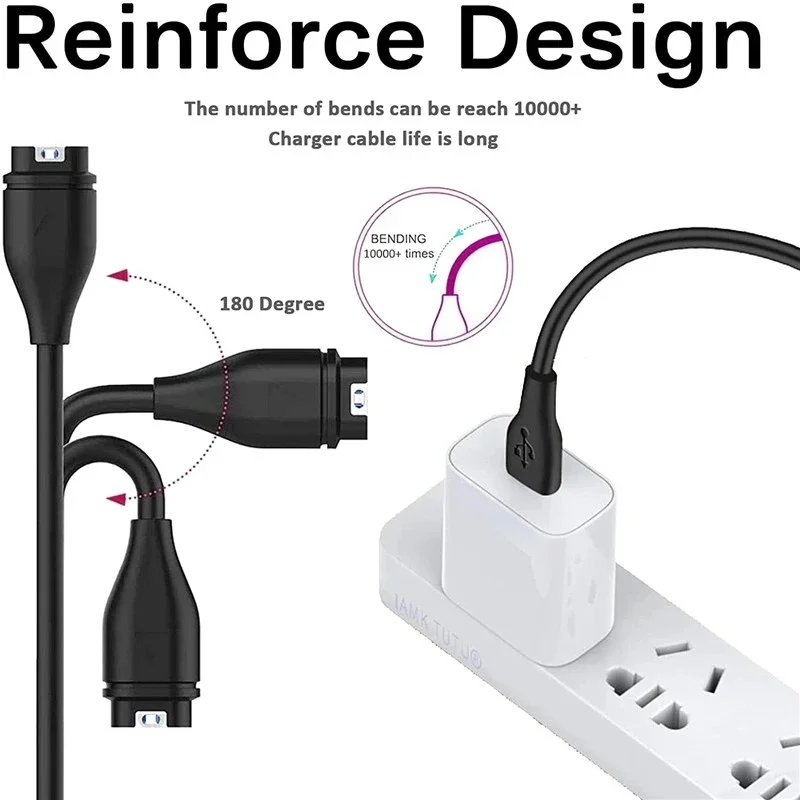 1M/3.3FT USB Charging Cable for Garmin Fenix 8 7 7S 7X 6 6S 6X 5 5X 5S Plus Vivoactive 3 Forerunner 965 955 265 255 Charger Dock watch charging adapter