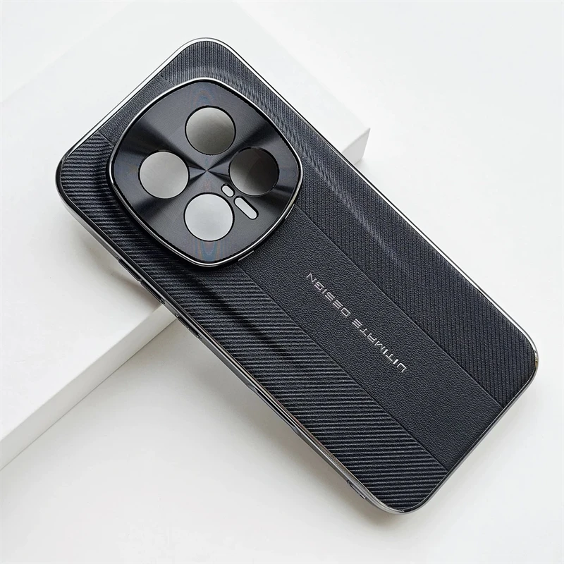 For Honor Magic 8: Luxury Electroplated Leather Camera Protection Case with Shockproof Bumper