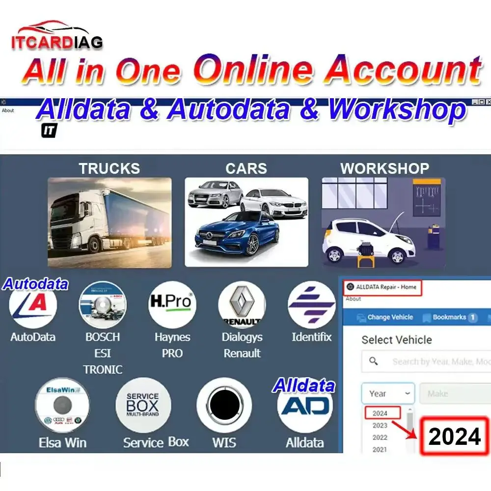 Car Repair Software Online Account For Autodata Auto Data Alldata All Data Workshop Identifix Haynes PRO WIS Service Box Workshop Repair Soft