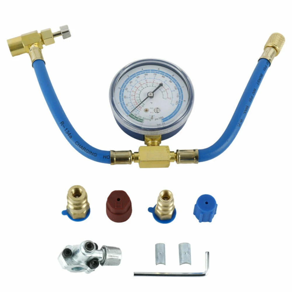 

R134a Filling Hose With Pressure Gauge Charging Hose To Refrigerator With Gauge AC Refrigerantion Recharge Hose Kit 1/2\" ACME