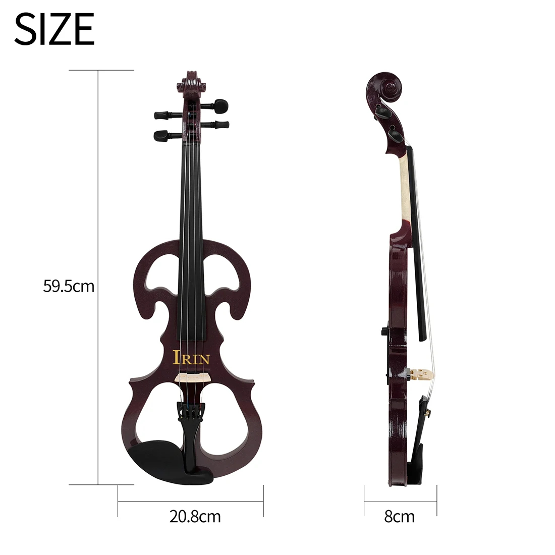 IRIN Electric Violin Right Handed 4/4 Electric Silent Violin Fiddle Accessories W/4/4 Bow & Fiddle Bridge & Case