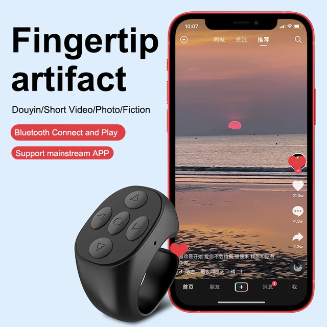 Wireless Bluetooth Mobile Selfie Lazy Artifac Tiktok Remote Control Ring Mobile Phone Bluetooth Controller t For Xiaomi Apple 2