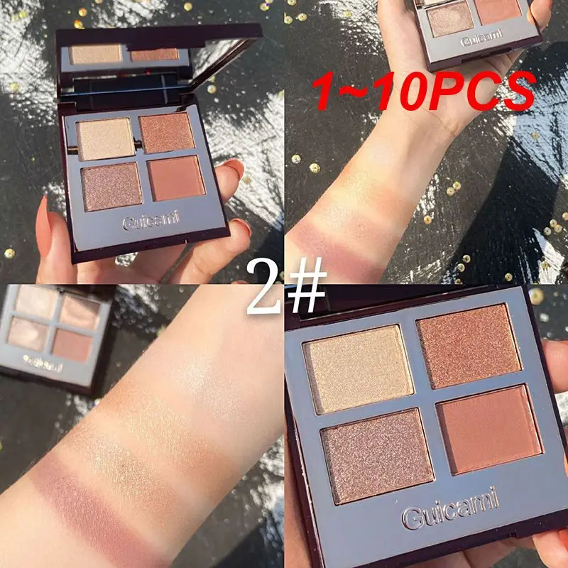 

1 ~ 10 шт., 4 цвета, Новая Милая блестящая палитра теней для век, мерцающие водонепроницаемые тени, палитра для век