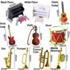 Drum Microphone 1/12 Scale Music Bar Miniature Violin Guitar Piano Model Doll Musical Instruments Saxophone Trumpet 6