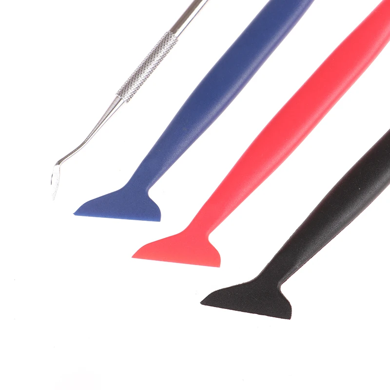 1/3PCS Car Window Tint Tools Plastic Wrap Shank Gasket Squeegee Long Handle Micro Squeegee Car Tinting Wrap Tool Corner Scraper