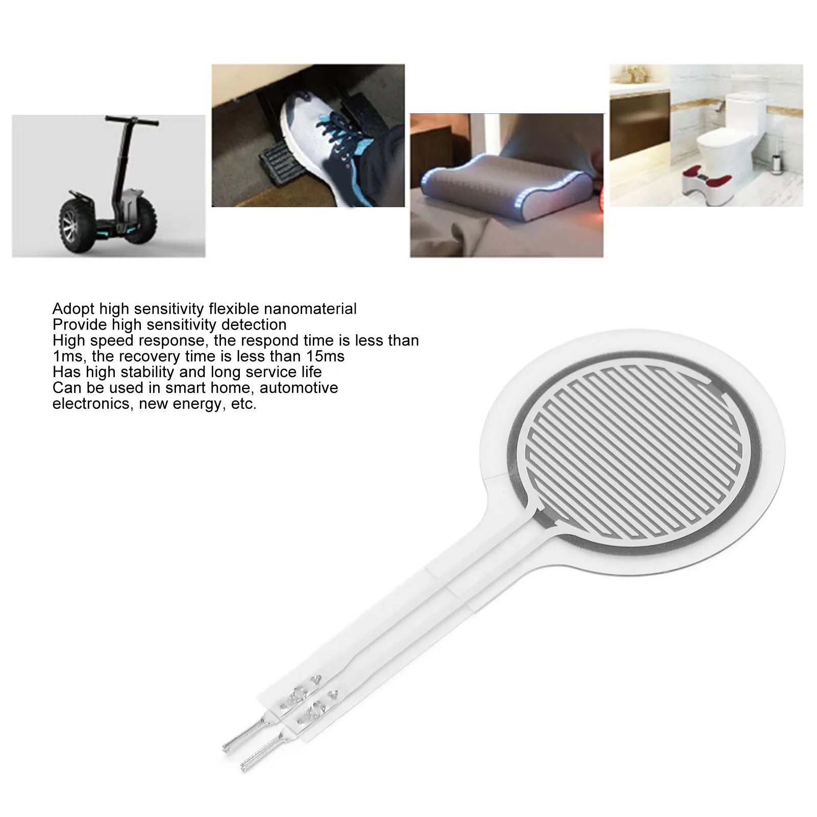 Thin Film Pressure Sensor 0-50KG High Sensitivity Quick Response Waterproof Flexible Thin Film Pressure Sensor Transducer