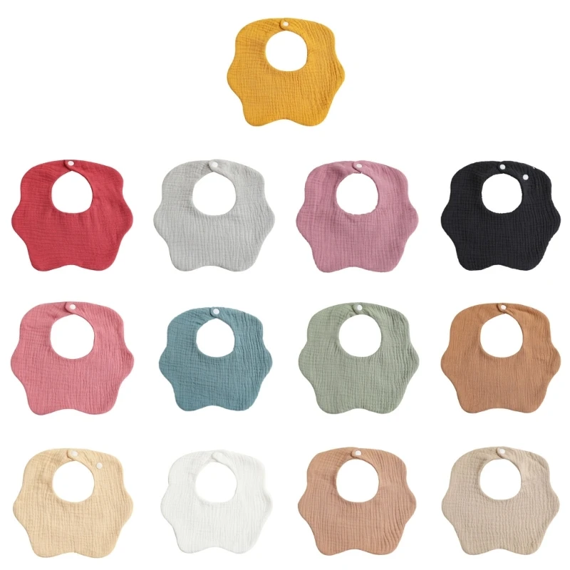 Toddler Feeding Bib Petal Edge Baby Bibs Boy Girl Neutral Gender Circle