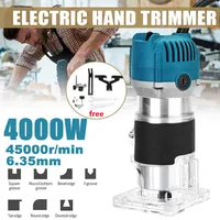 4000W Wood Electric Trimmer 45000r/min Woodworking Wood Milling Electric Hand Trimmer Wood Laminator Router Edge Joiners Set 1