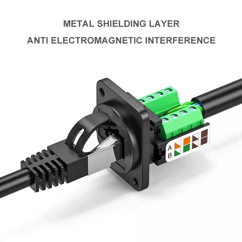 Premium RJ45 Network Cable Panel Socket - Solderless Metal Shielded Extender Connector