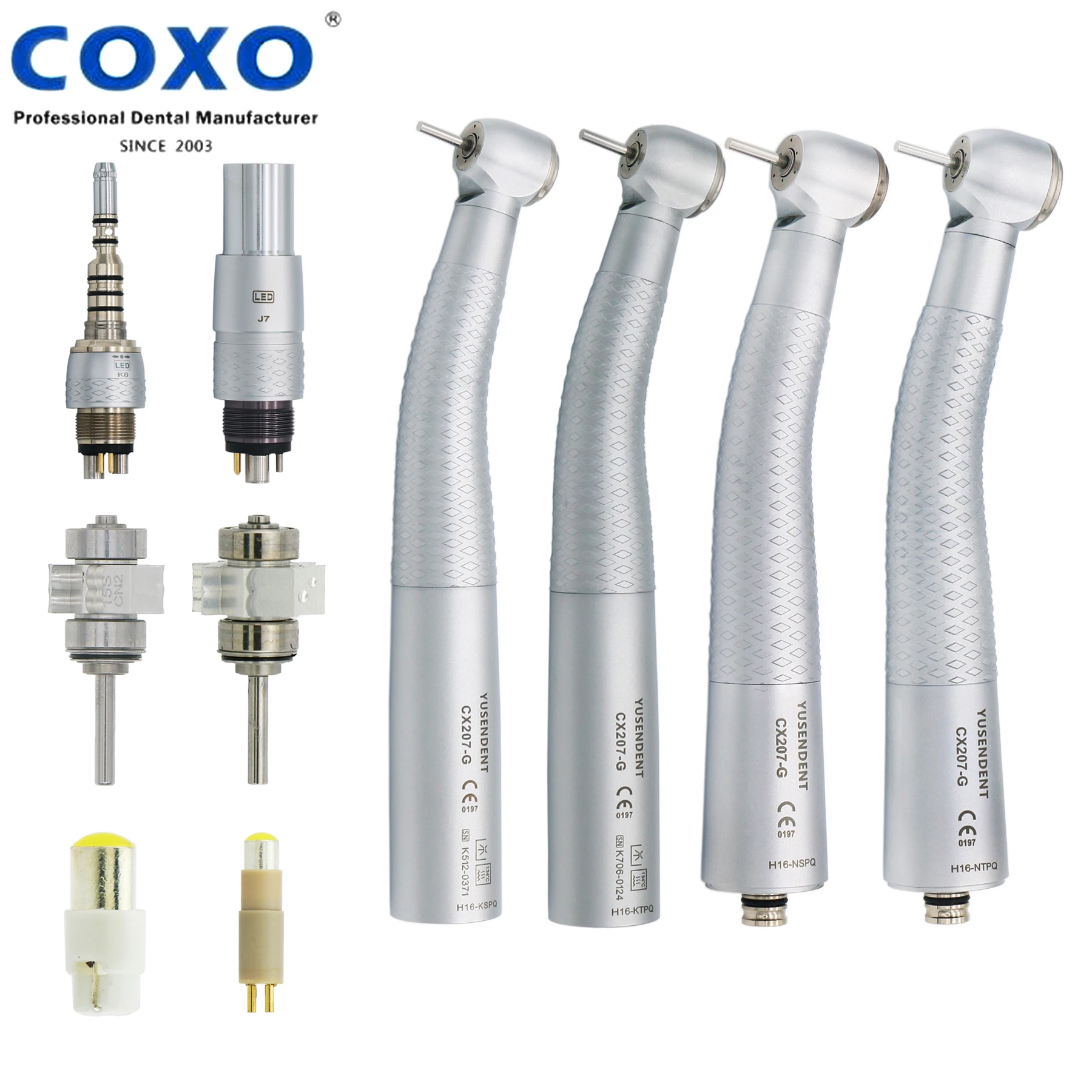

COXO Dental Fiber Optic LED High Speed Handpiece Fit KAVo NSK Coupling 6Holes CX207 GK GN SPQ TPQ handpiece Bulb C-TP C-SP Rotor