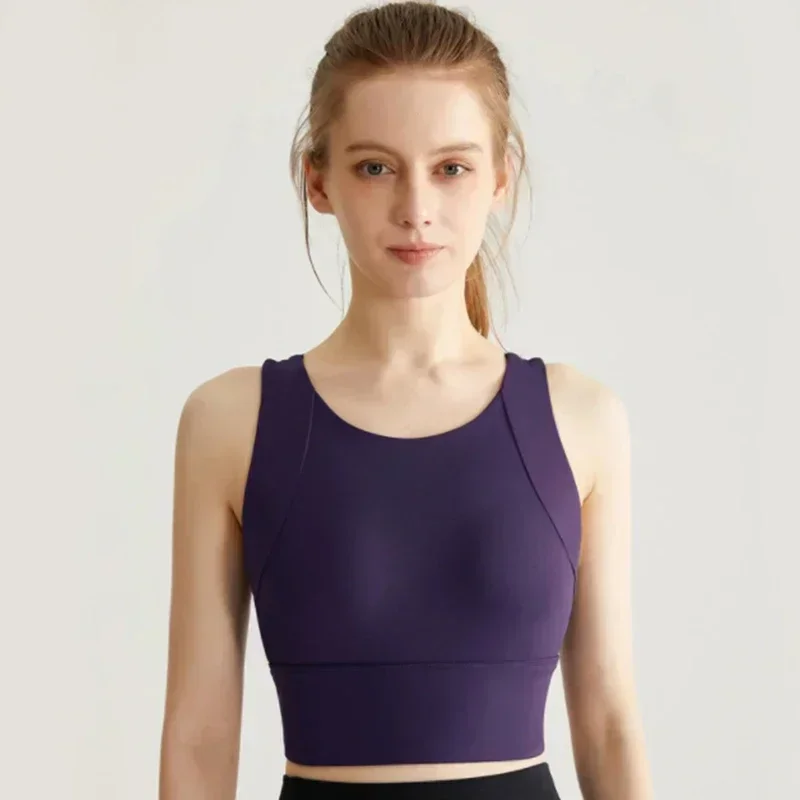 المرأة اليوغا الصدرية اللياقة البدنية عالية التأثي...