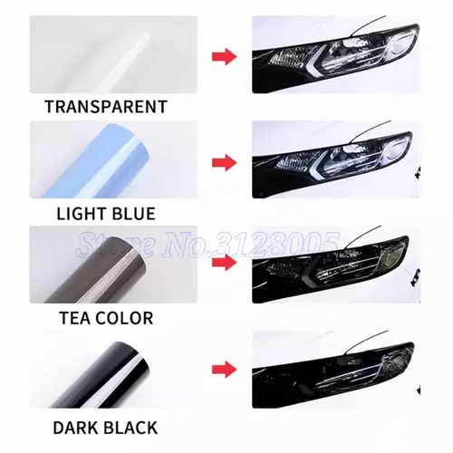 Car Headlight & Taillight & Fog Light Lamp wrap Film Smoke Black TPH PU PPF Protective Film For Car Styling Motorcycle Decorate - Image 5