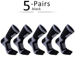 5 Pairs Men's Athletic Compression Toe Socks - Durable Mesh for Sports & Outdoor Activities (5 Pairs black)