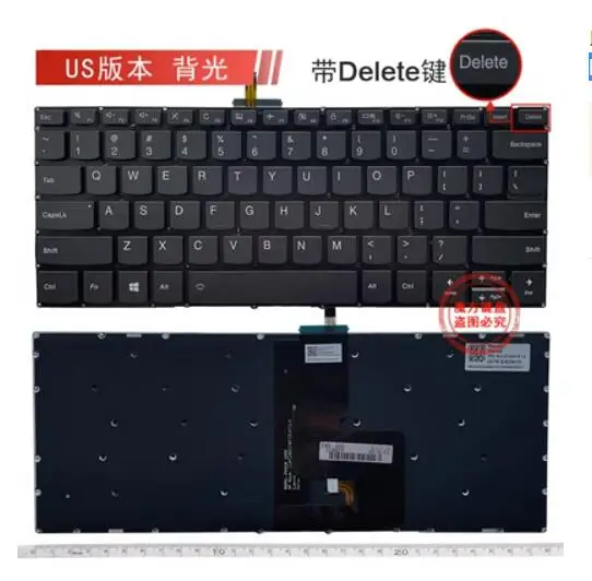 Nuovo Per Lenovo Yoga 520-14 520 -14Ikb 120S-14Iap V14-Iwl V14-Iil V14-Ikb V14-Ada V14-Are Tastiera Usa Retroilluminata (Chiave Di Eliminazione)