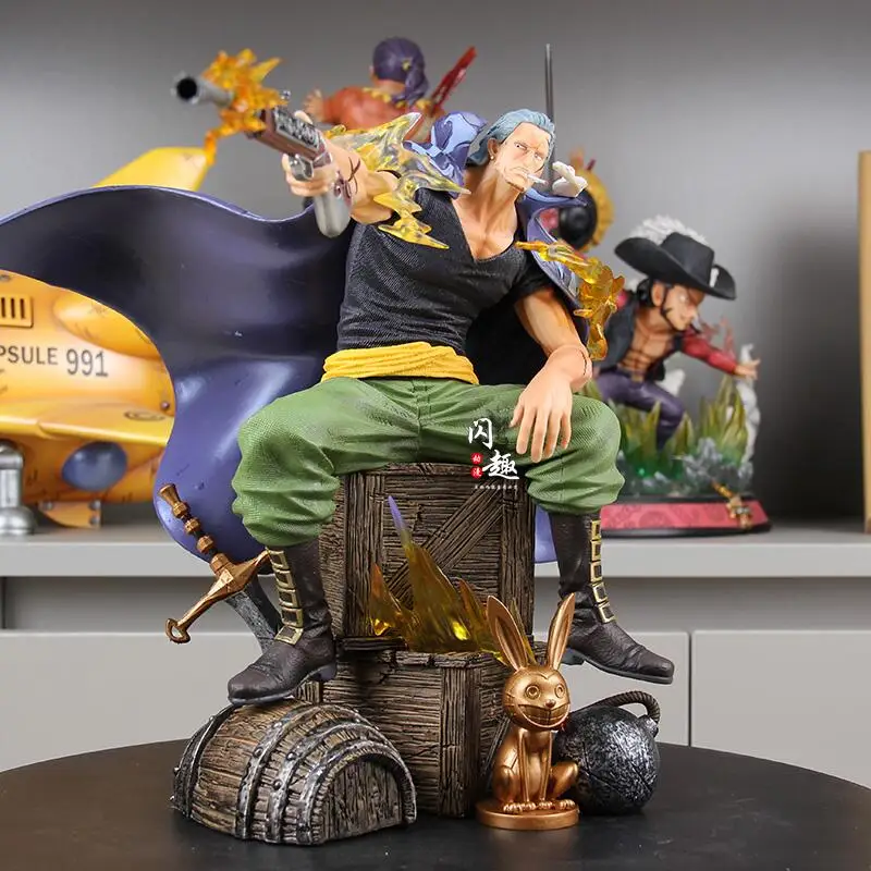 25Cm One Piece Anime Figures Benn Beckman Figurine Shanks Red Hair Pirates Gk Statue Pvc Statue Model Collection Toy Gift