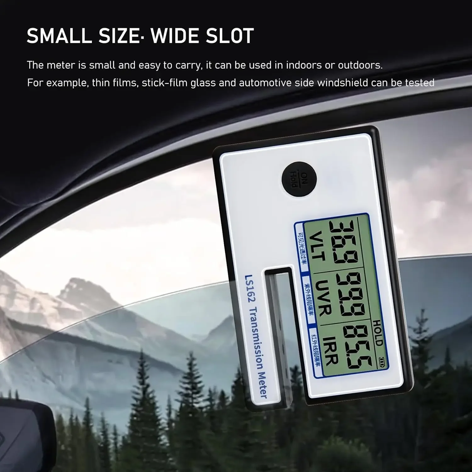 Solar Tester Meter Digital Window Tint Meter Filmed Glass Tester UV IR Rejection Spectrum IR 950nm UV 365nm VR 550nm LS162