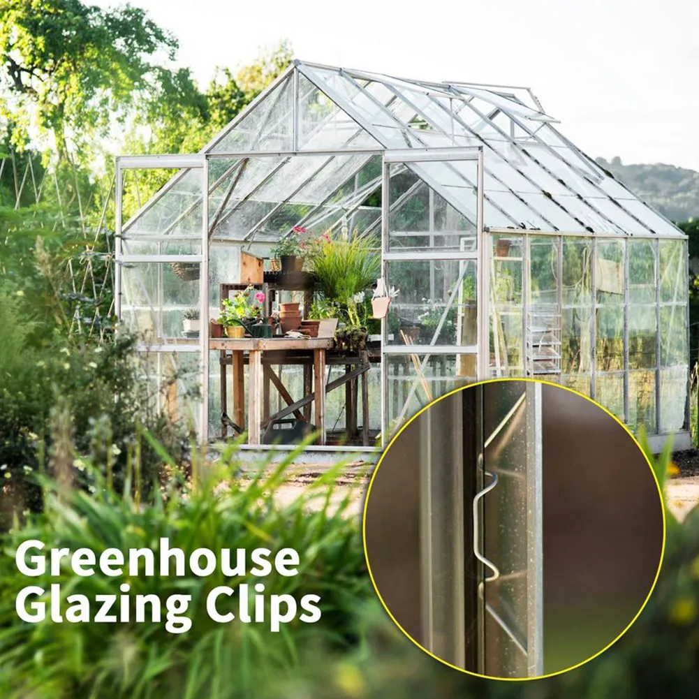 10  greenhouse W wire glass glazing clips 