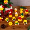 36/72 Christmas Rubber Ducks Includes Ducks with Classic Knitting Hats and Ducks with Stripe Scarves Mini Duck Cute Yellow Duck 2