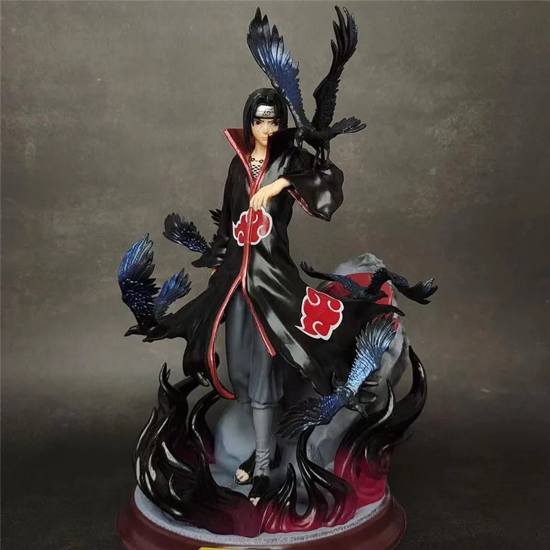 

29CM Bandai Naruto Anime Action Figure Uchiha Itachi Pvc Statue Shippuden Uchiha Itachi And Crow Collection Model Toy