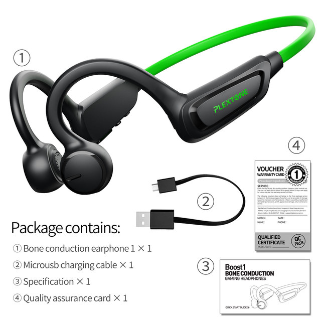 Boost1 Bone Conduction Bluetooth Earphone Gaming Headset Stereo Hands-free Low Latency Earbud Waterproof With Mic Headphones