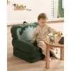Kids Couch, 2-in-1 Soft Toddler Couch Fold Out, Toddler Chair Comfy, Convertible Sofa to Lounger with Cute Dinosaur Designs 3