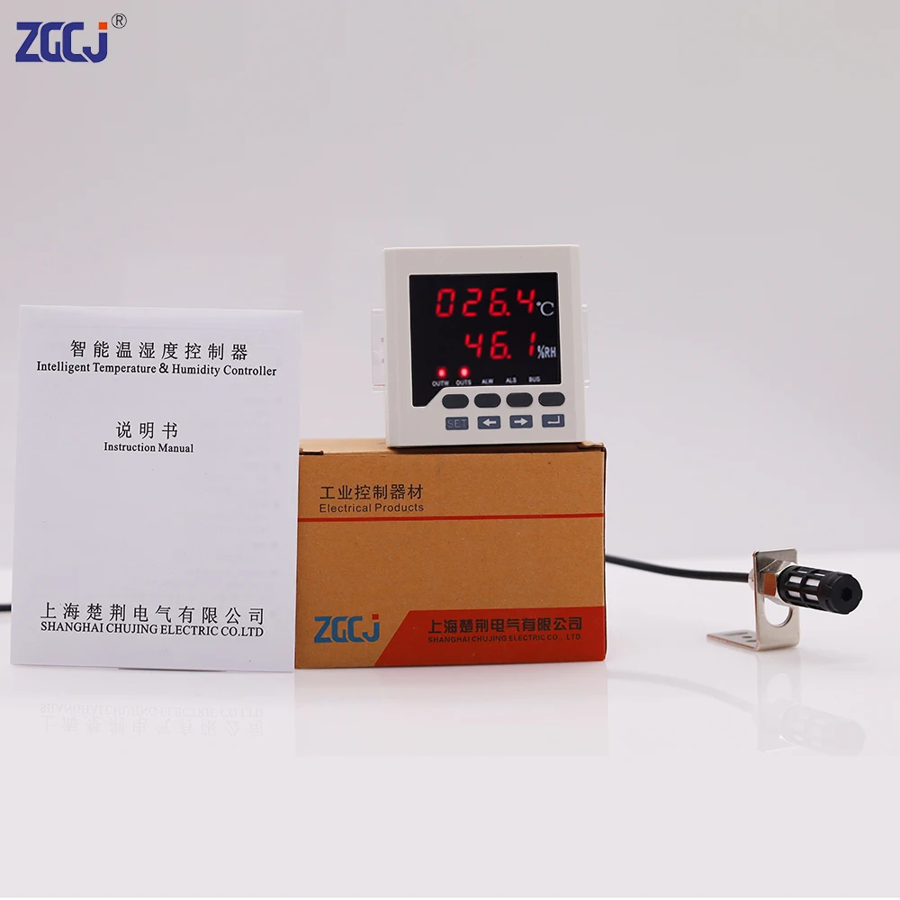 0.0~99.9%RH-40~120 Celsius Intelligent digital air temperature and humidity controller with 2 in 1 waterproof sensor temperature humidity meter air thermohygrometer