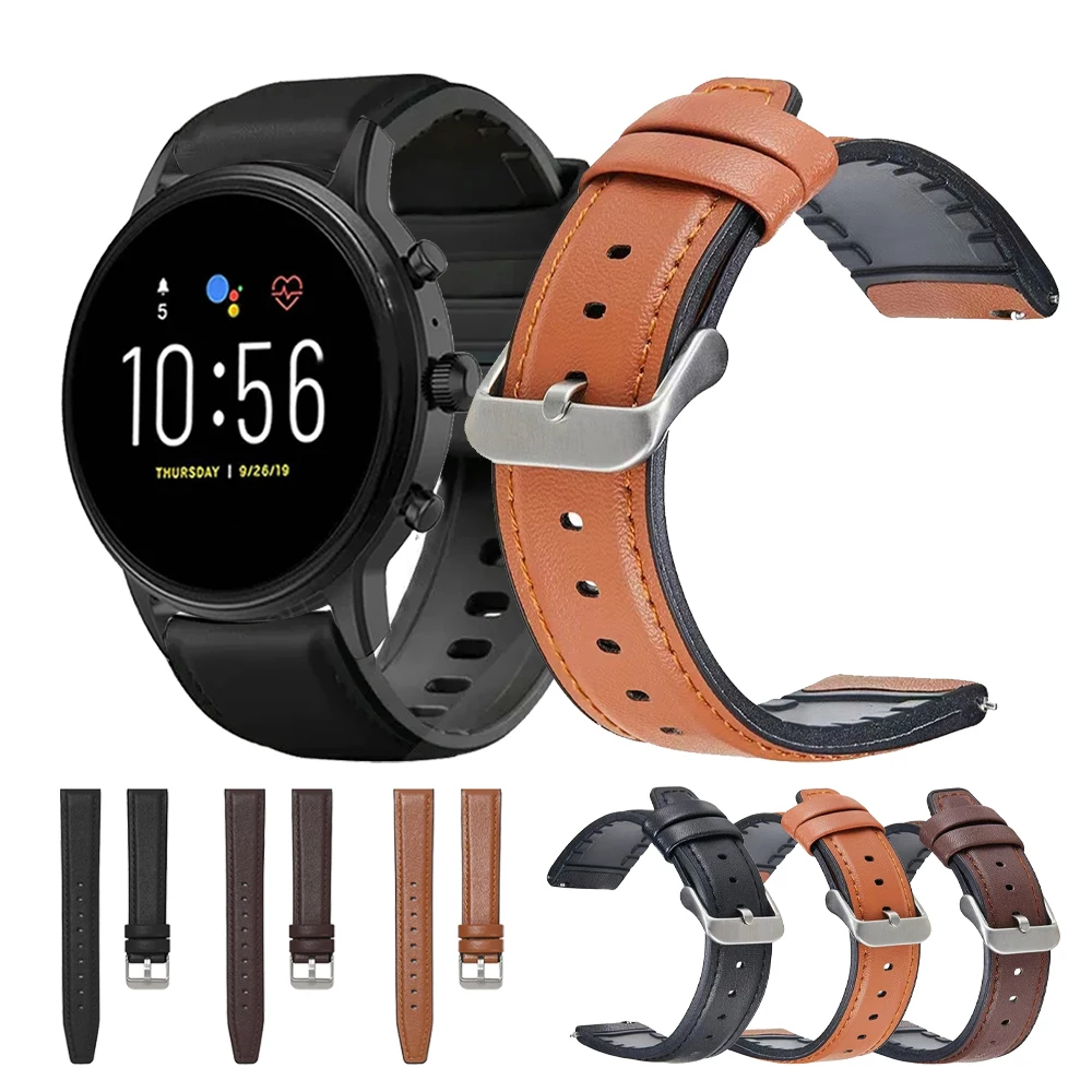 Premium 22mm Hybrid Leather-Silicone Strap