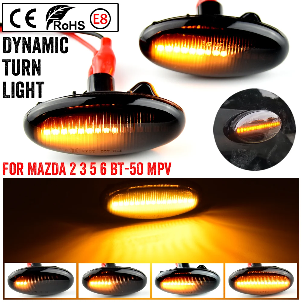 

2pcs For Mazda 3 (BK) 2003-2009 Led Dynamic Side Marker Turn Signal Light Sequential Blinker Light Emark