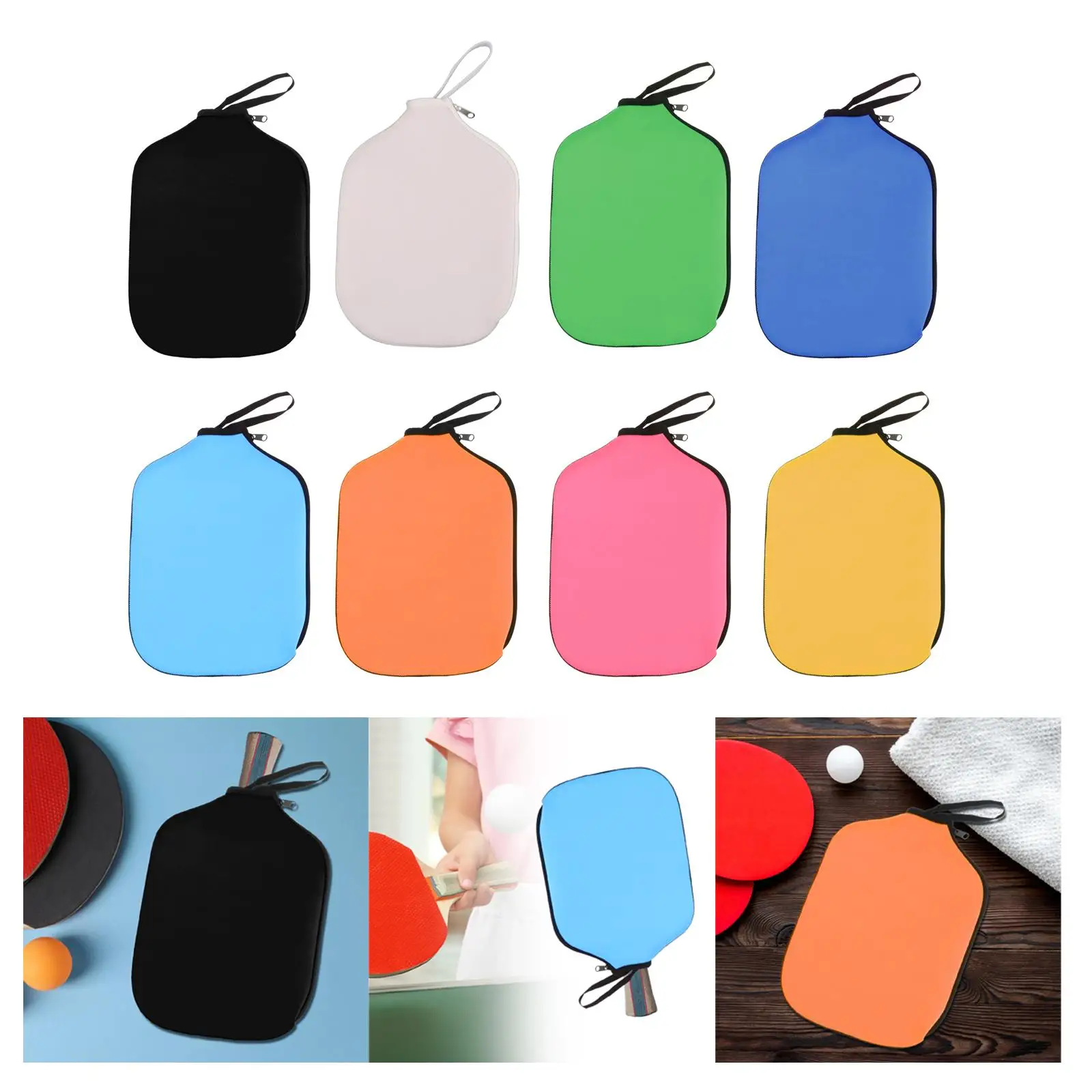 Pickleball Racket Cover Supplies Protector Storage Holder Racket Protection for Training Sports Practice Gift with Handle Strap