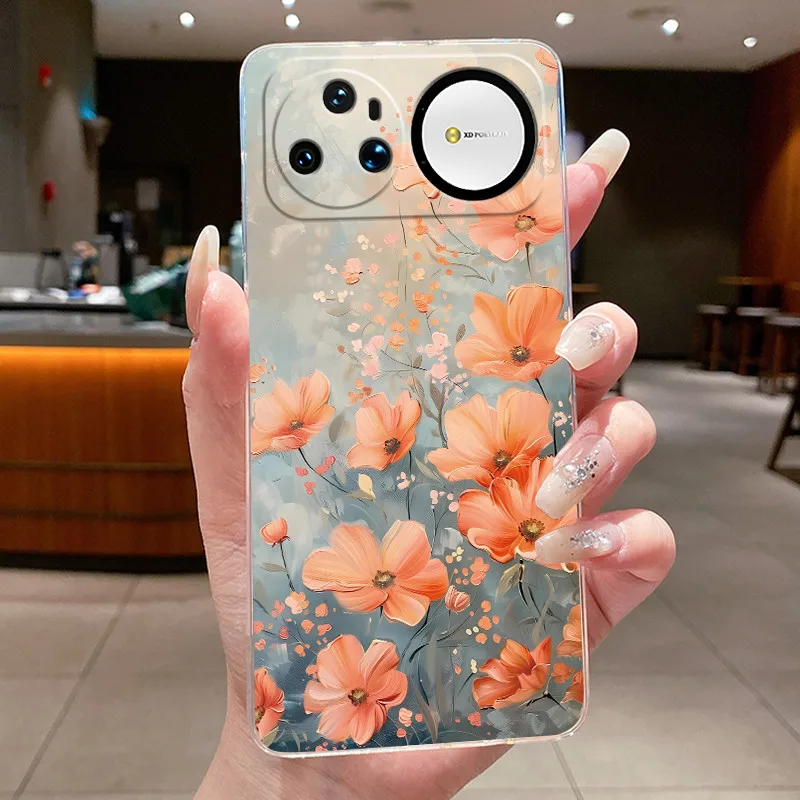 Clear Luxury Fashion Butterfly Flowers Soft TPU Phone Case