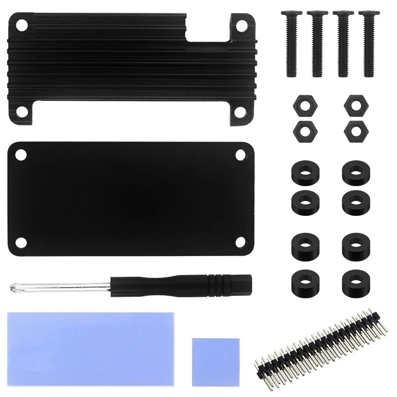 Raspberry Pi Zero 2 W Aluminum Cooler Case Armored Shell with Silicone Pad Passibe Cooling Heatsink for Pi Zero 2W W 1.3 — view 6