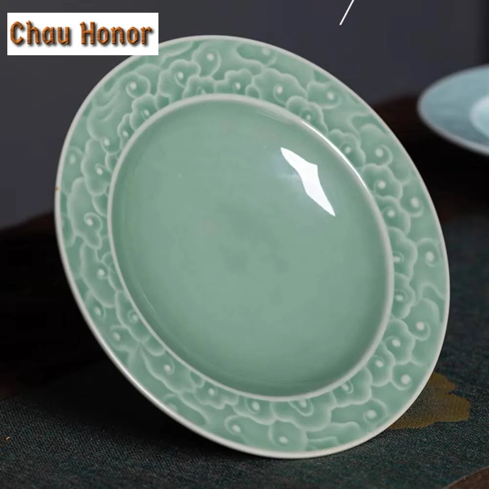 Creative Longquan Celadon Fruit Dishes Boutique Dried Fruit Snack Plate Candy Bar Plates Food Sharing Plate Gift Box Collection