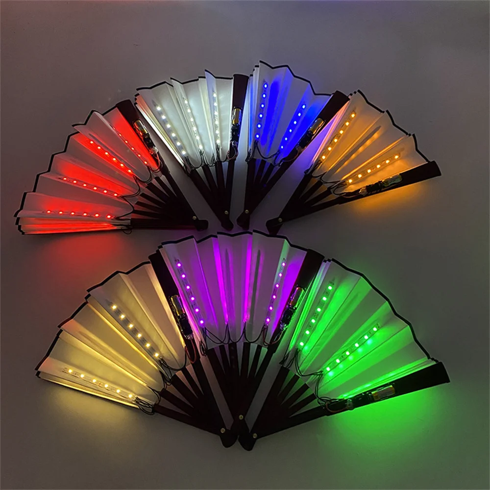 Description Picture 5 of item1/2/3PCS Carnival Rave Party Lighting Supplies 8inches Fan Colorful Change Rechargeable LED Fan Glowing For Music Disco Party