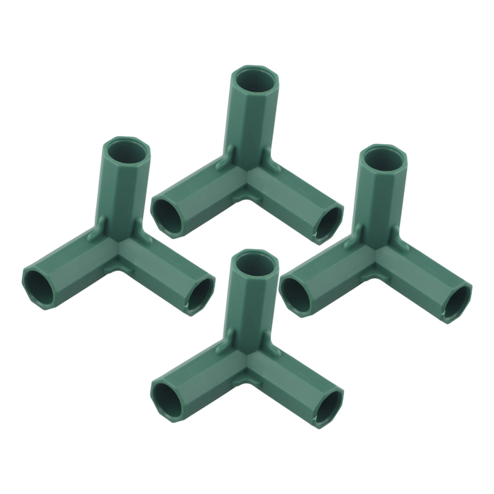 4Pcs 16mm Plastic Greenhouse Frame Connectors Green Outdoor Garden Structure Pole Joints Adapter DIY 3 Way Bracket