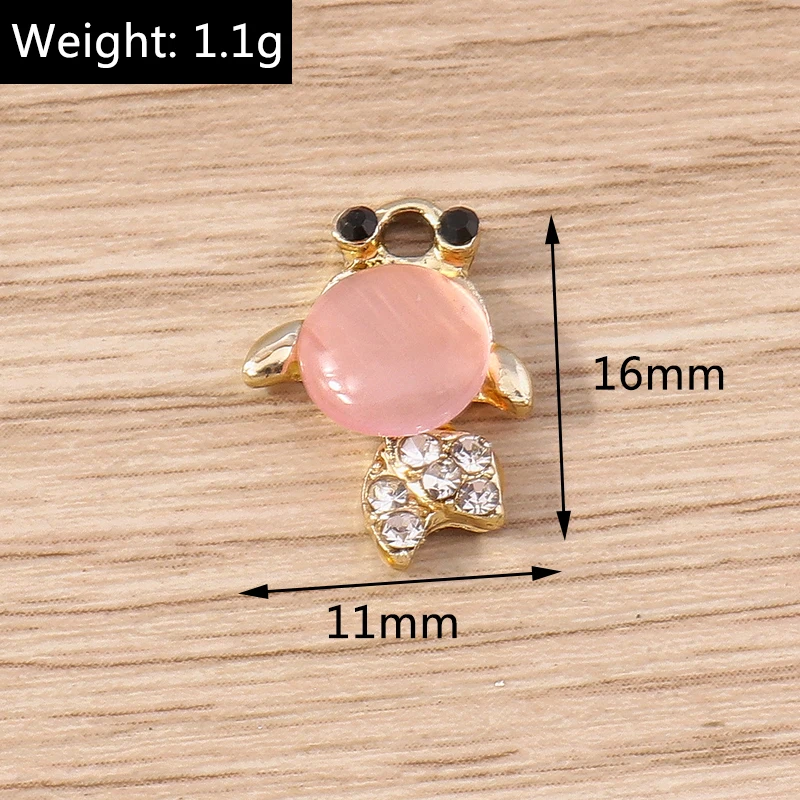 10 stücke 14x21mm Cartoon Kristall Tier Schildkröte Charms für Schmuck Machen Frauen Nette Tropfen Ohrringe Anhänger Halsketten DIY Handwerk Geschenk – Detail 7