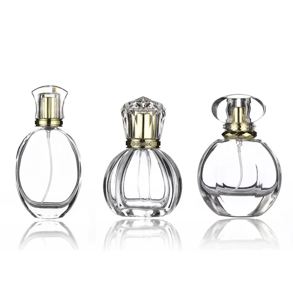 휴대용 투명 여행용 리필 가능 무화기 스프레이 향수 유리 빈 병, 화장품 용기 향수 병, 50ml