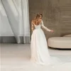 High Collar Tulle Women Wedding Dresses Sweet Lace Appliques A-Line Bridal Gowns Mopping length Long Sleeves Princess Bride Robe 2
