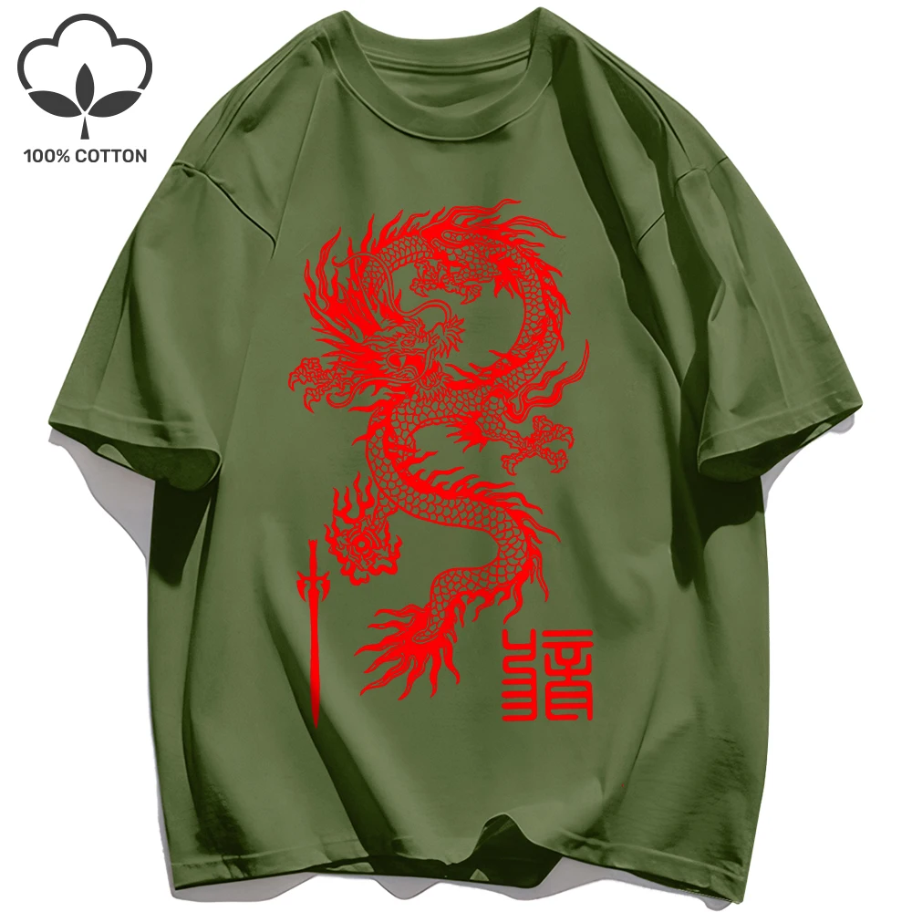 Drachen aus altem China Design T-Shirt Mann atmungsaktiv Hip Hop männlich Sommer T-Shirts Mode Baumwolle T-Shirt Top Unisex Kurzarm – Detail 23