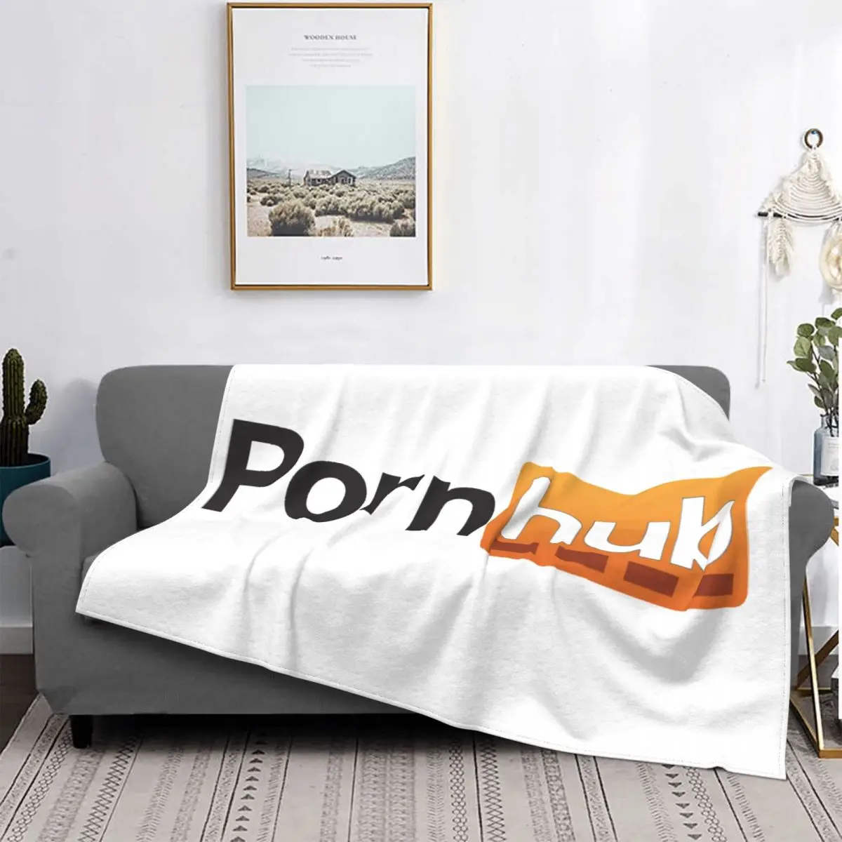 Fleece Pornhub Logo Throw Blanket Warm Flannel Entertainment sites