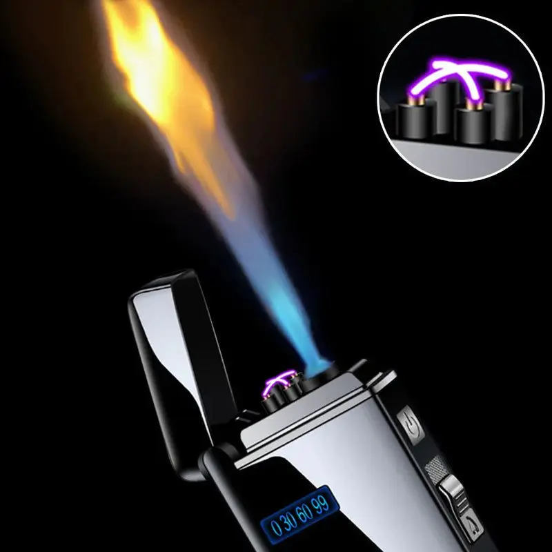Dual Arc Edition Lighters Electric Arc Igniter Gift Electric USB Dual Light Ignite Arc Integrated Lighters Strong Fire Windproof