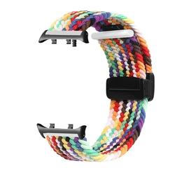 Braided Nylon Magnetic Watchband Bracelet - Breathable & Replaceable Strap for Huawei Watch D2 (Rainbow)