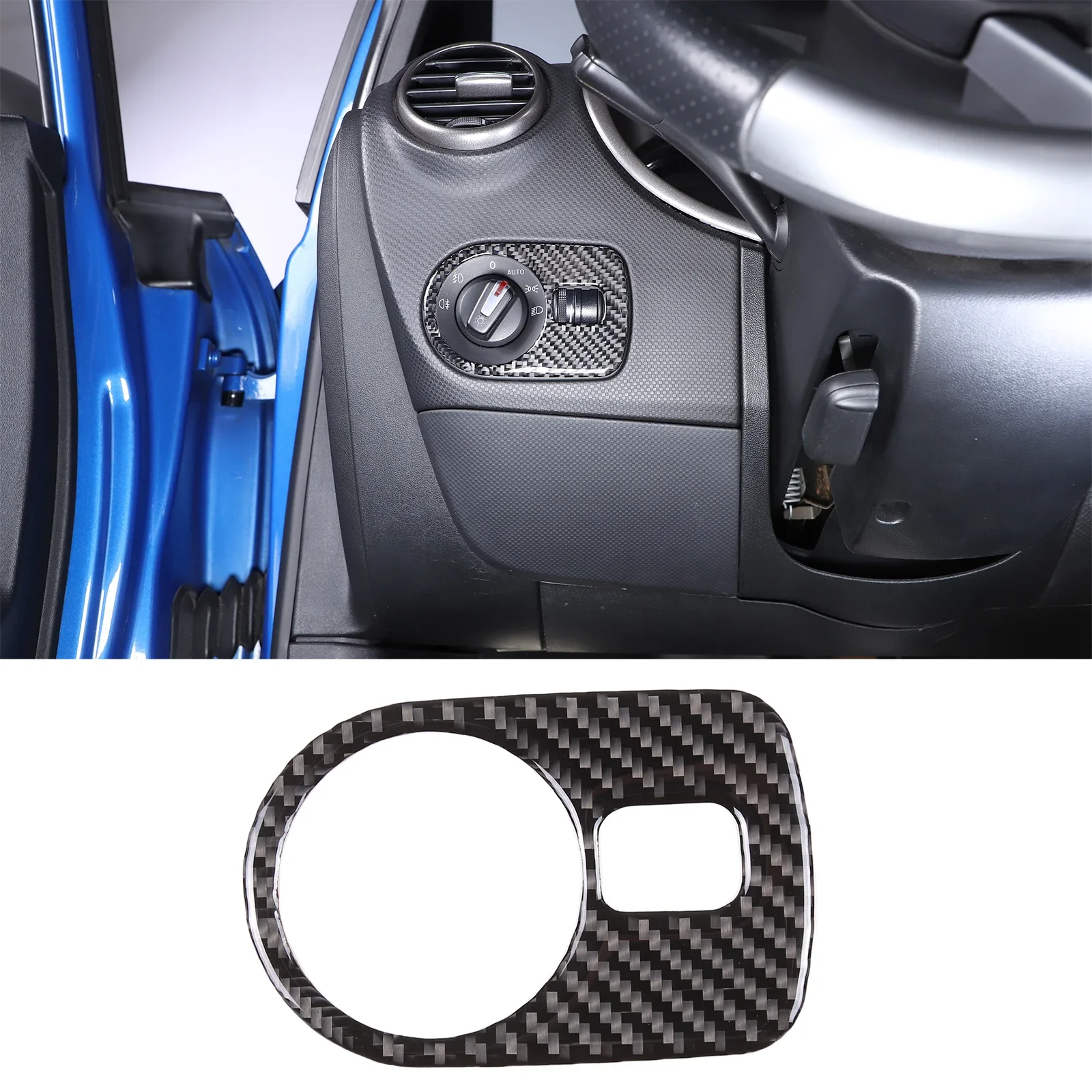 

For Seat Leon 2008-2012 Soft Carbon Fiber Car Headlight Adjustment Switch Panel Decorative Sticker Protection Accessories