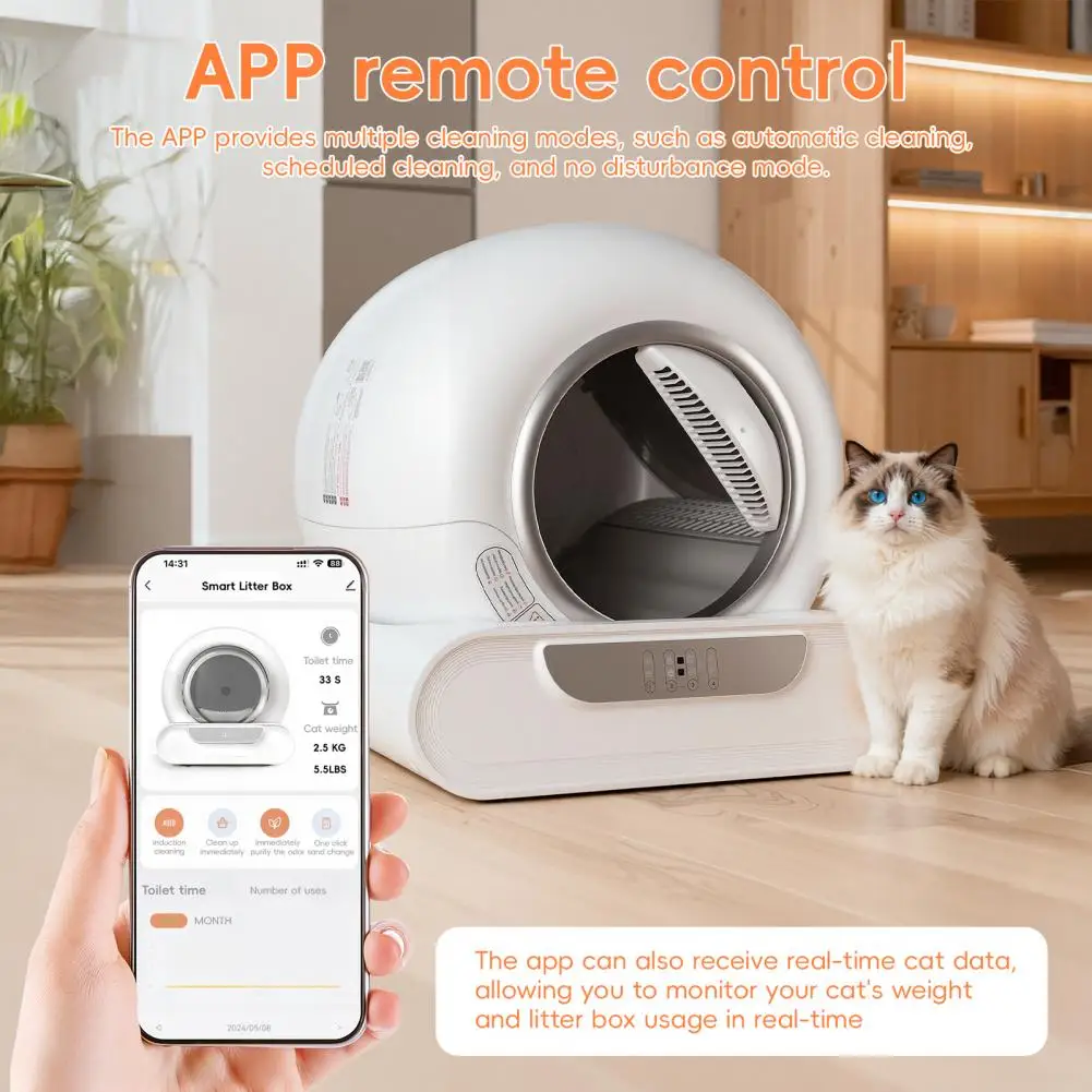 Automatic Self-cleaning Cat Litter Box With Smart Wifi App Control_voghion.com