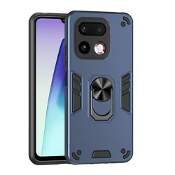 Durable Shockproof Protective Case with Ring Stand Holder for Realme 16T (Blue)