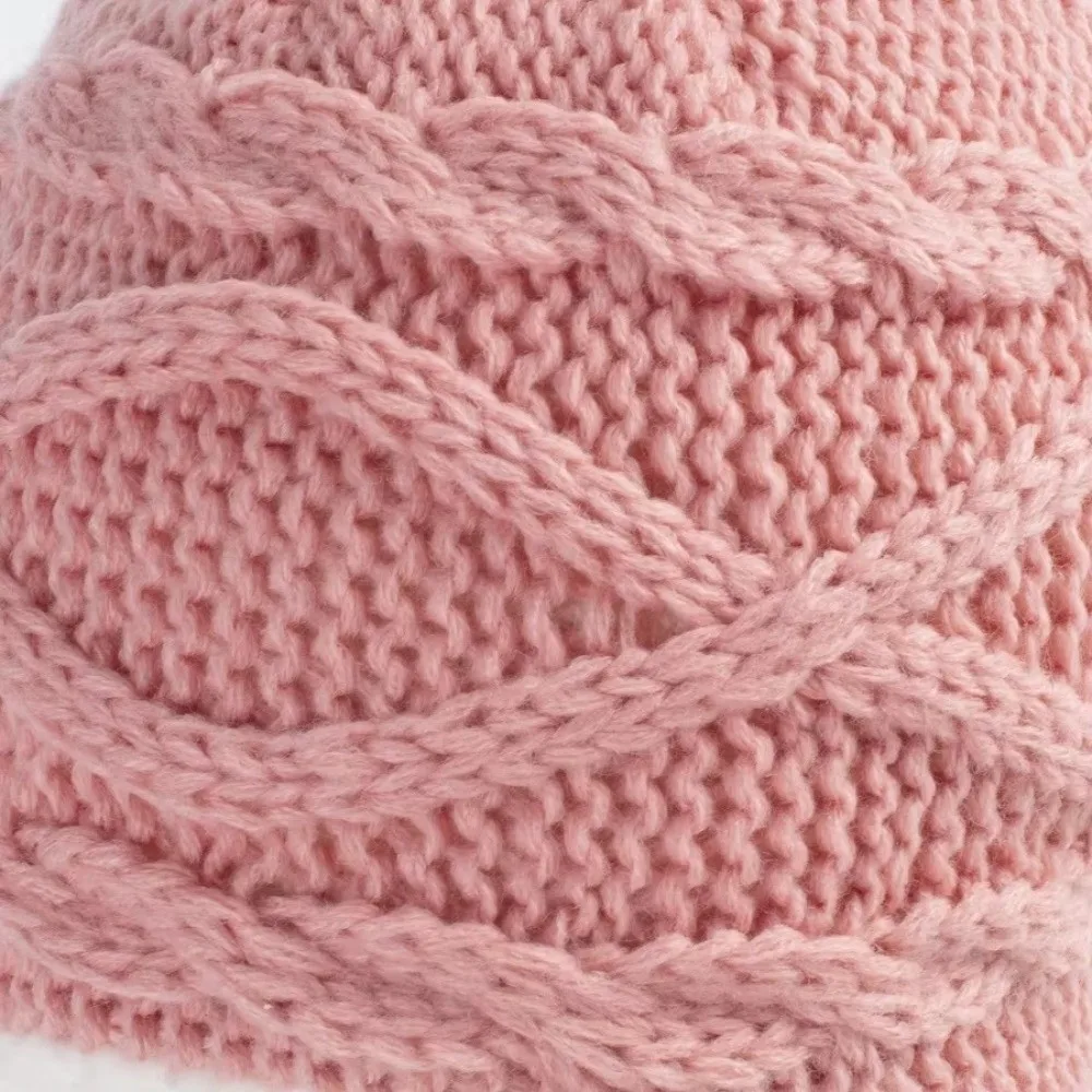 Girls Sherpa Lined Skull Cap Beanie Hat With Earflaps