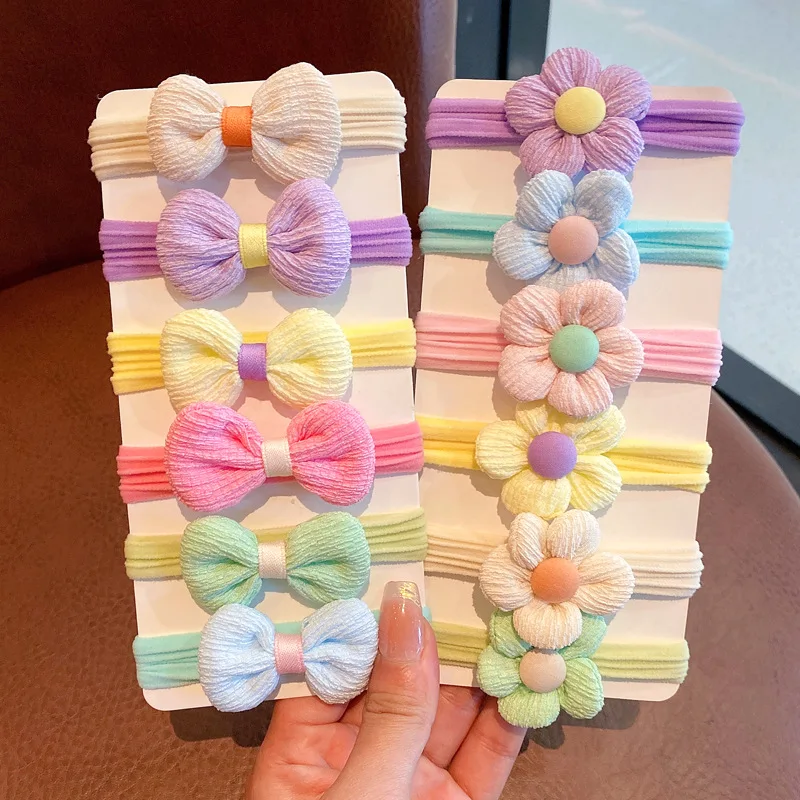 

Children's Flower Head Rope High Elasticity Non-injury Hair Ropes Girls Tied High Ponytail Leather Band Simple Hair Accessories