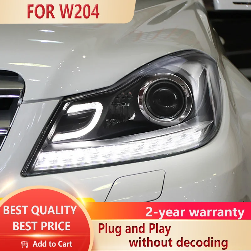 

Стайлинг автомобиля для W204 фары 2011-2013 C180 C200 C260 фары светодиодный DRL сигнальная лампа Hid Bi Xenon автомобильные аксессуары