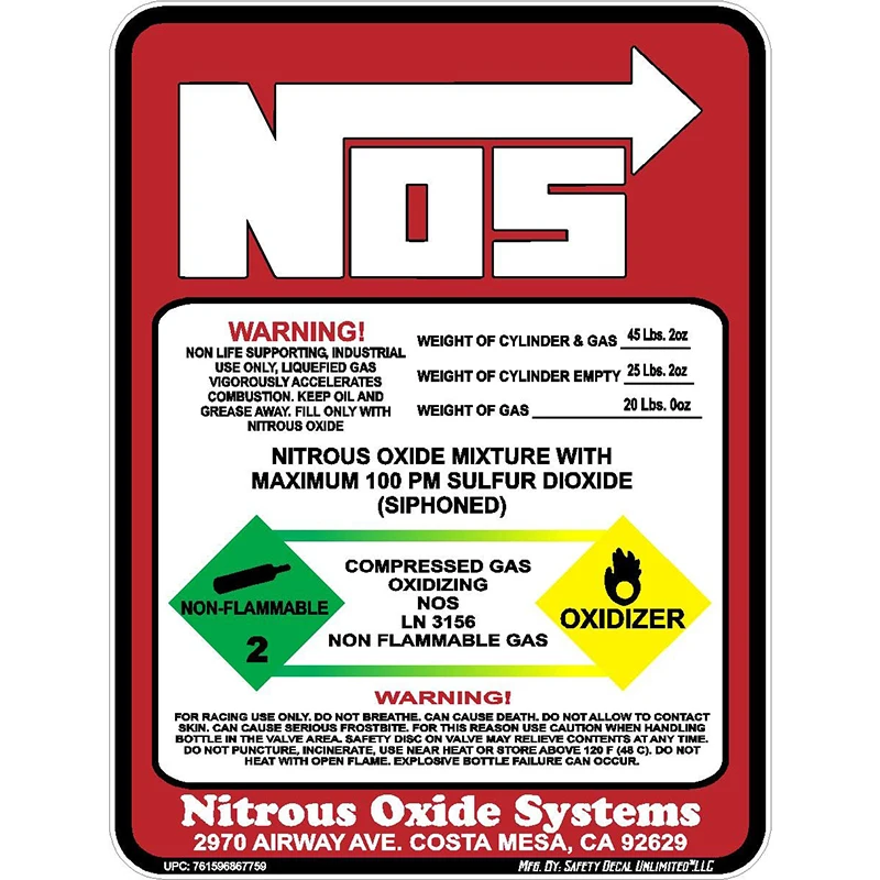 Car Stickers NOS Car Stickers Reflective Nitrogen Acceleration Decorative Stickers Body Rear Window Car Electric Vehicle