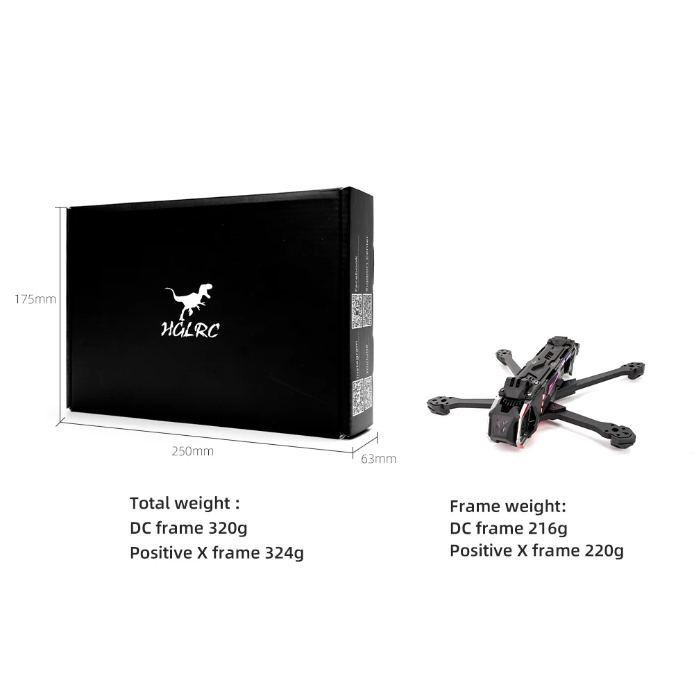 Nblade MAX Drone-Racing-Chassis 5 Zoll DC/Ture X Frame LED RGB