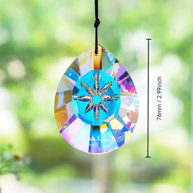 1pc Crystal Rainbow Trap, hanging prism chandelier, colorful light refracting decoration, home and garden accessories